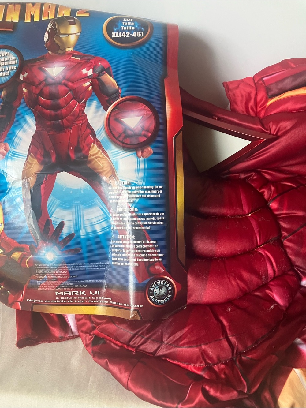 Iron Man Mark 6 Muscle Halloween Costume Adult XL Disguise Suit Only No Mask.